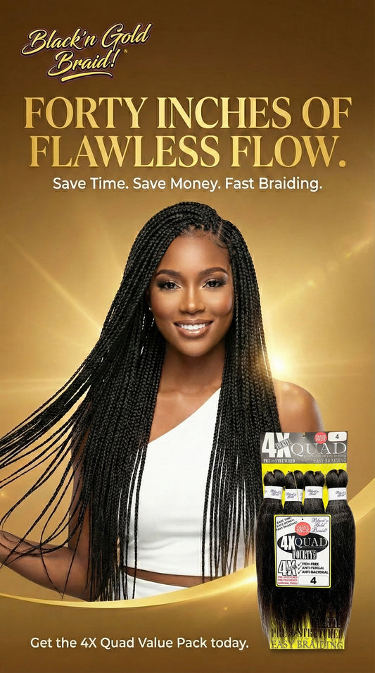 4X BNG Braid Braiding Hair 40" for Easy Braiding