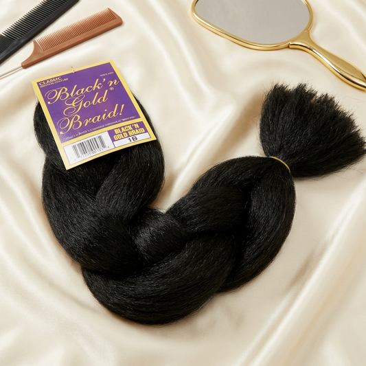 Black 'n Gold Classic Braids - 100% Kanekalon Braiding Hair for Sleek and Stylish Looks