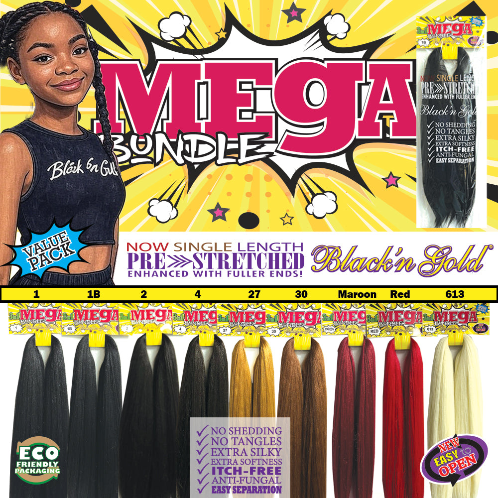 Mega Braid Braiding Hair 56" for Easy Braiding - 1 Pack