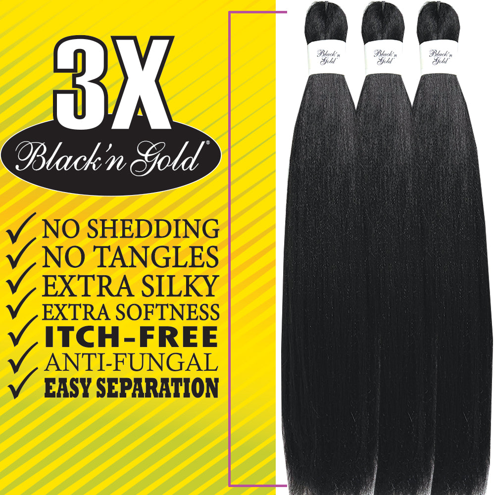 3X BNG Braid Braiding Hair 56" for Easy Braiding - 3 pack