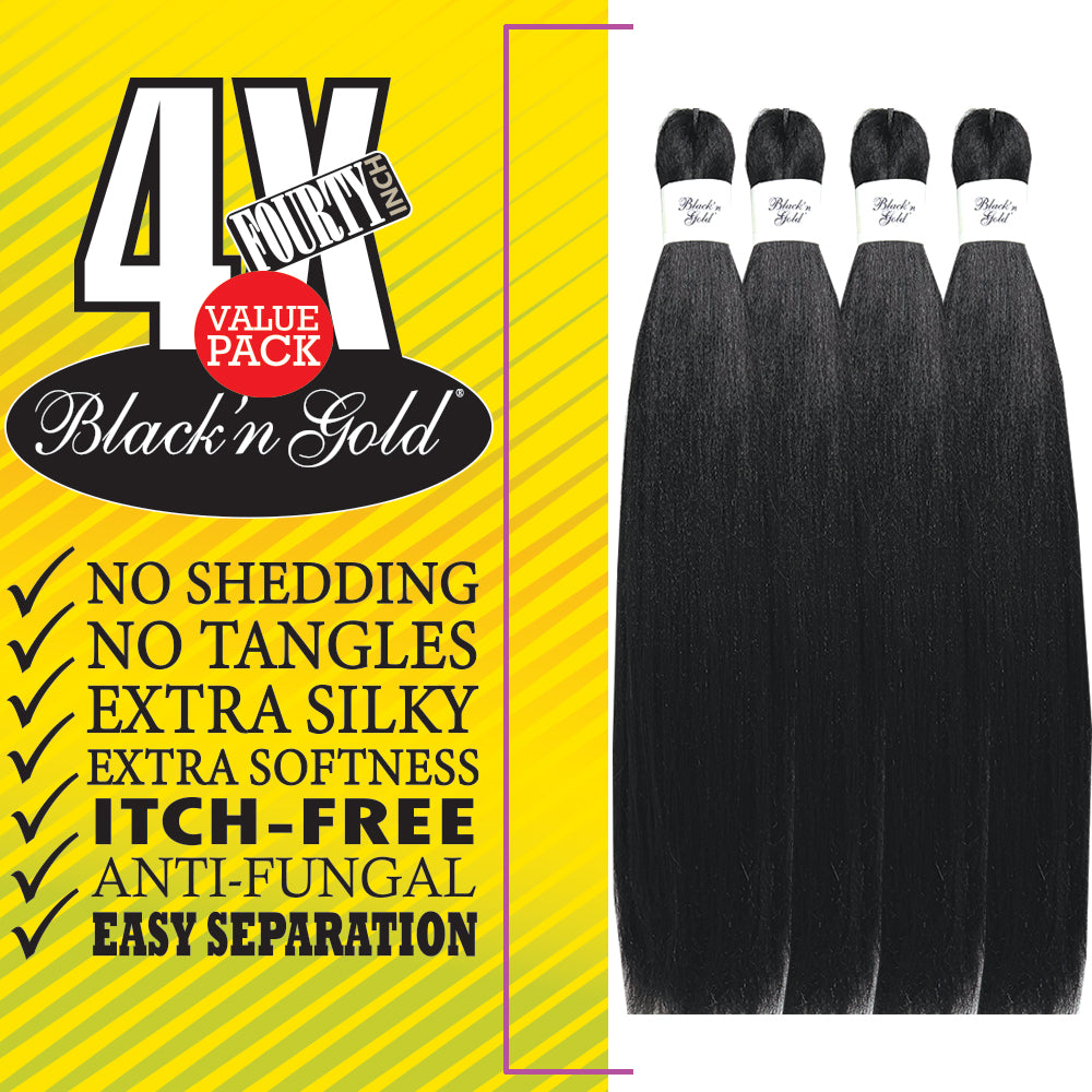 4X BNG Braid Braiding Hair 40" for Easy Braiding- 3 Pack