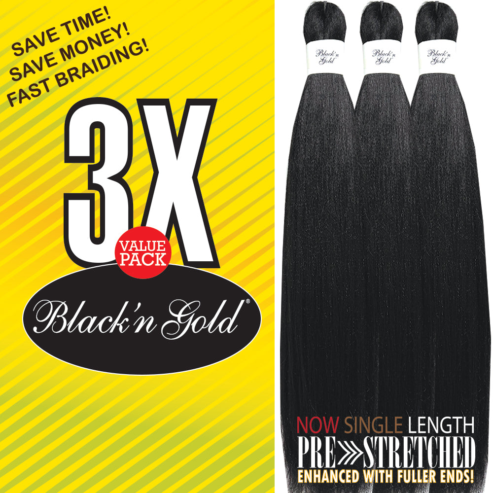 3X BNG Braid Braiding Hair 56" for Easy Braiding - 3 pack