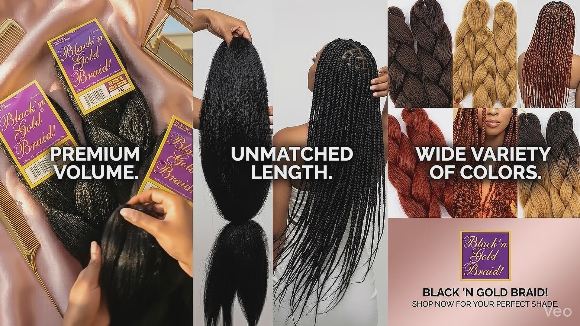 Load video: Black 'n Gold Braid select